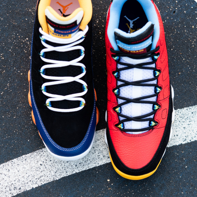 Air Jordan 9 Retro Mismatched Sneakers - Multicolor