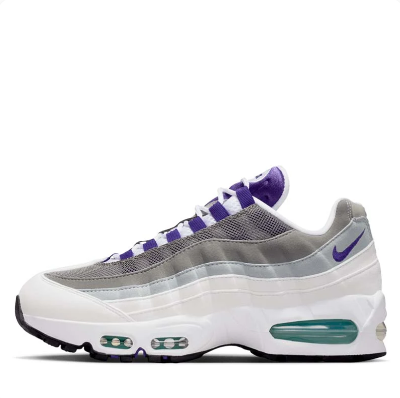 Nike Air Max 95 Sneakers - White, Grey & Purple