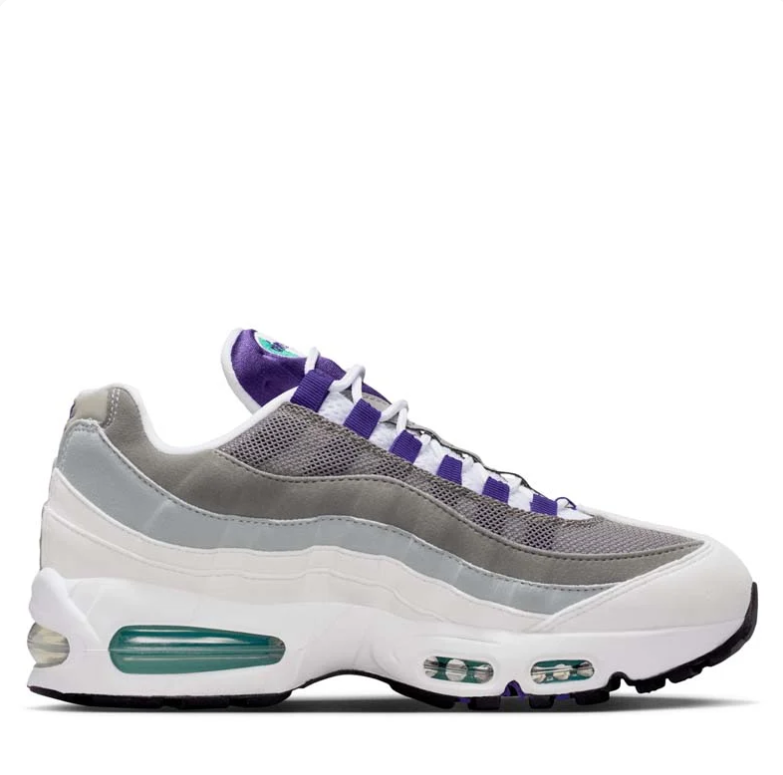 Nike Air Max 95 Sneakers - White, Grey & Purple
