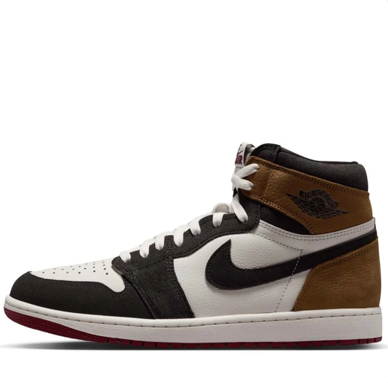 Air Jordan 1 High Sneakers - Brown, Black & White