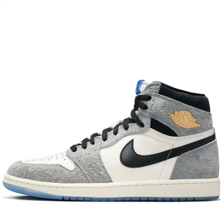 Air Jordan 1 High Sneakers - Grey, Cream & Black