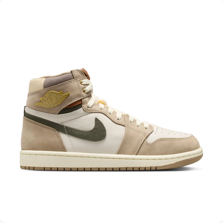 Air Jordan 1 High Sneakers - Beige, Cream & Olive