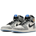 Air Jordan 1 High Sneakers - Grey, Cream & Black
