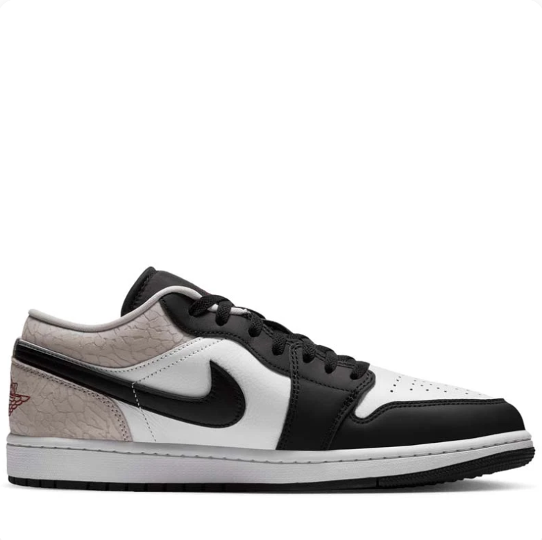 Air Jordan 1 Low Sneakers - Black, White & Light Grey