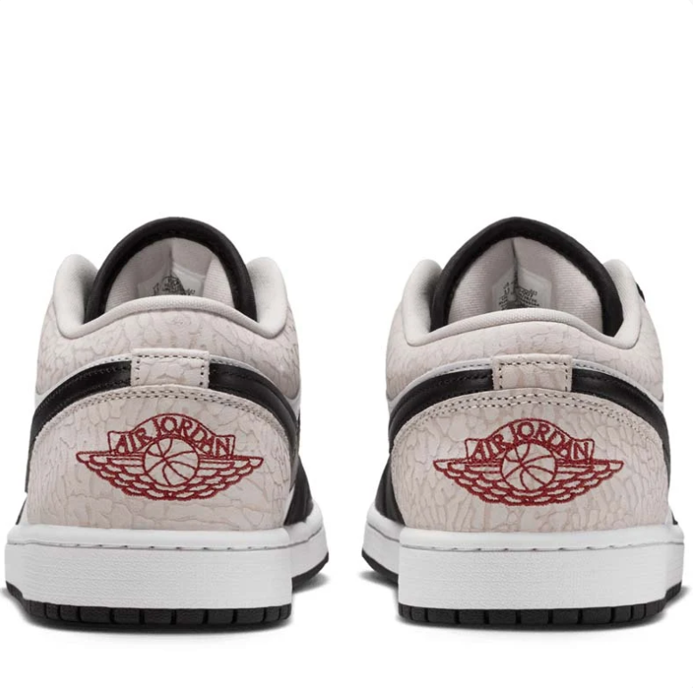 Air Jordan 1 Low Sneakers - Black, White & Light Grey