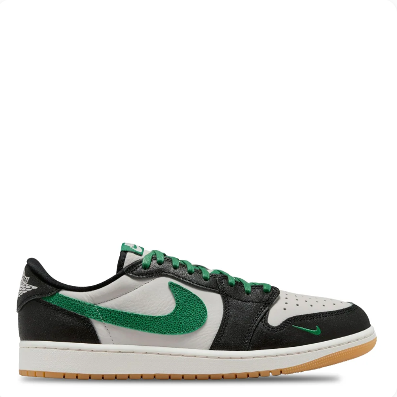 Air Jordan 1 Low Sneakers - Black, White & Green