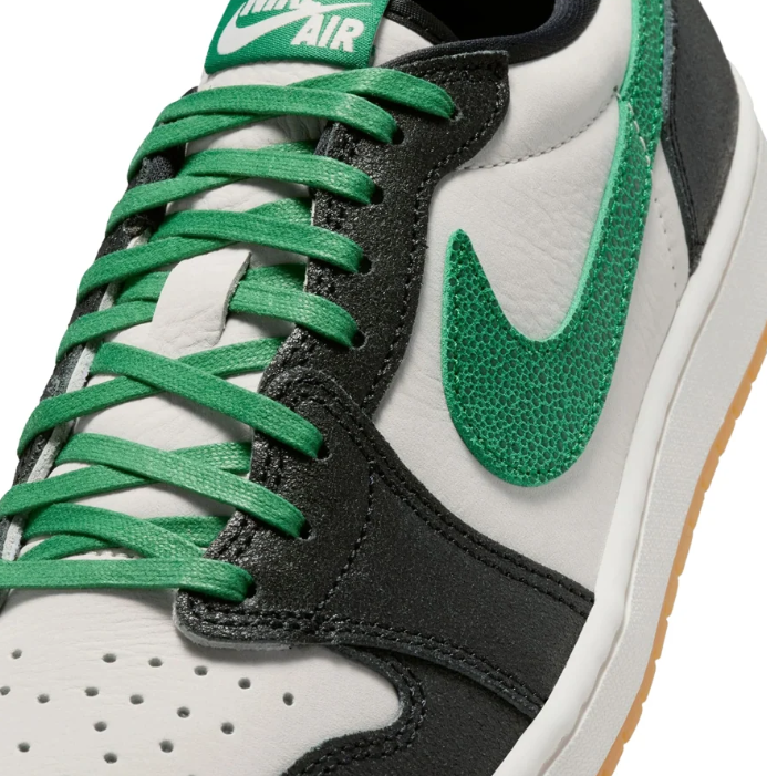 Air Jordan 1 Low Sneakers - Black, White & Green