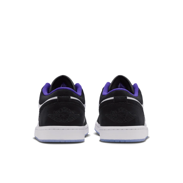 Air Jordan 1 Low Sneakers - Black, White & Purple