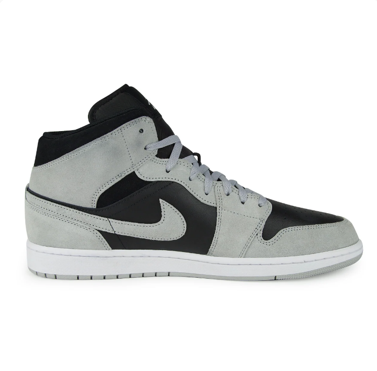Air Jordan 1 Mid Sneakers - Light Grey & Black