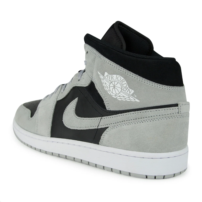 Air Jordan 1 Mid Sneakers - Light Grey & Black