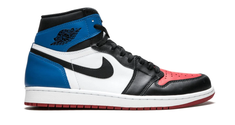 Air Jordan 1 High Sneakers - Mismatched Red, Blue, Black & White