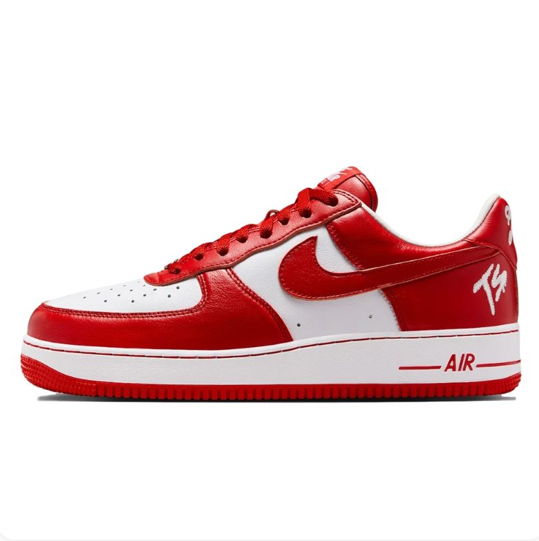 Nike Air Force 1 Low Sneakers - Red & White with Embroidered Details