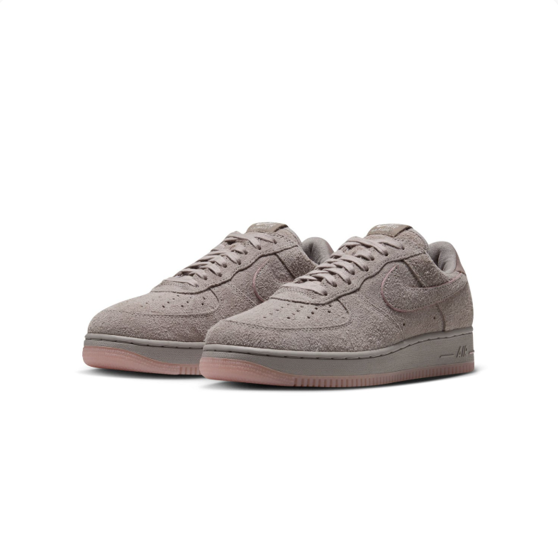 Nike Air Force 1 Low Sneakers - Textured Taupe & Pink