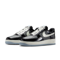 Nike Air Force 1 Low Sneakers - Glossy Black & Grey with Ice Blue Sole