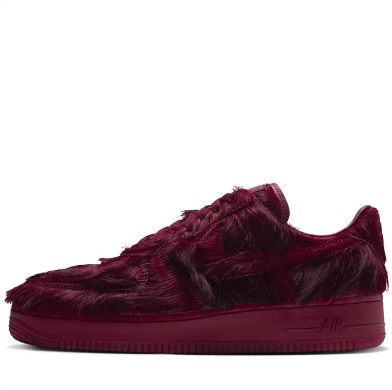 Nike Air Force 1 Low Sneakers - Burgundy Shaggy Texture