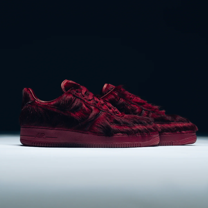 Nike Air Force 1 Low Sneakers - Burgundy Shaggy Texture