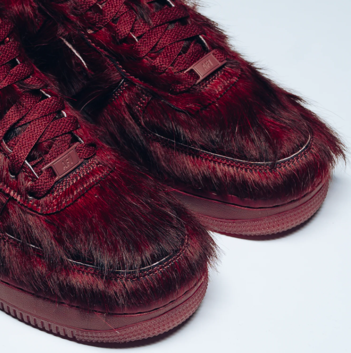 Nike Air Force 1 Low Sneakers - Burgundy Shaggy Texture