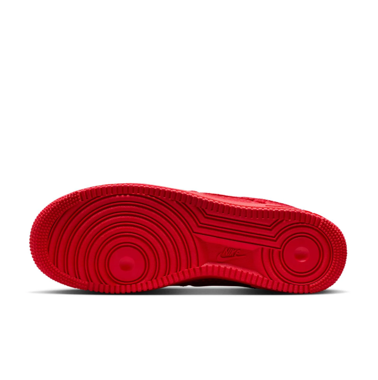 Nike Air Force 1 Low Sneakers - All Red with Textured Pattern