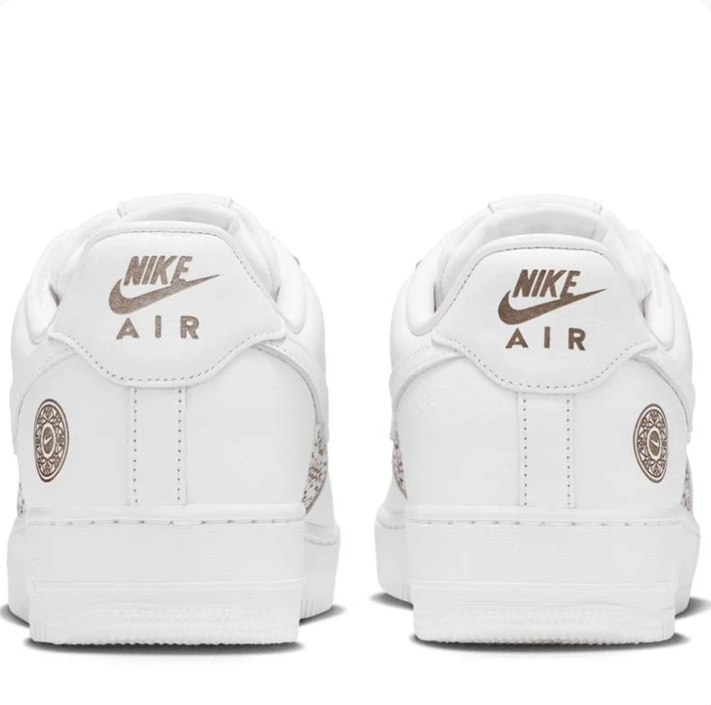 Nike Air Force 1 Low Sneakers - White with Ornamental Print
