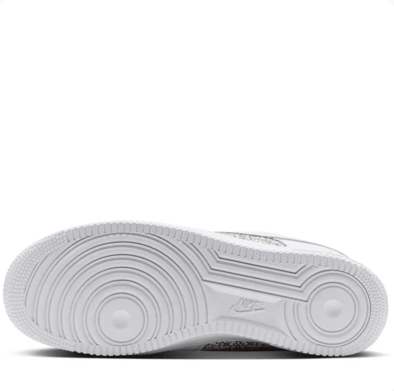 Nike Air Force 1 Low Sneakers - White with Ornamental Print