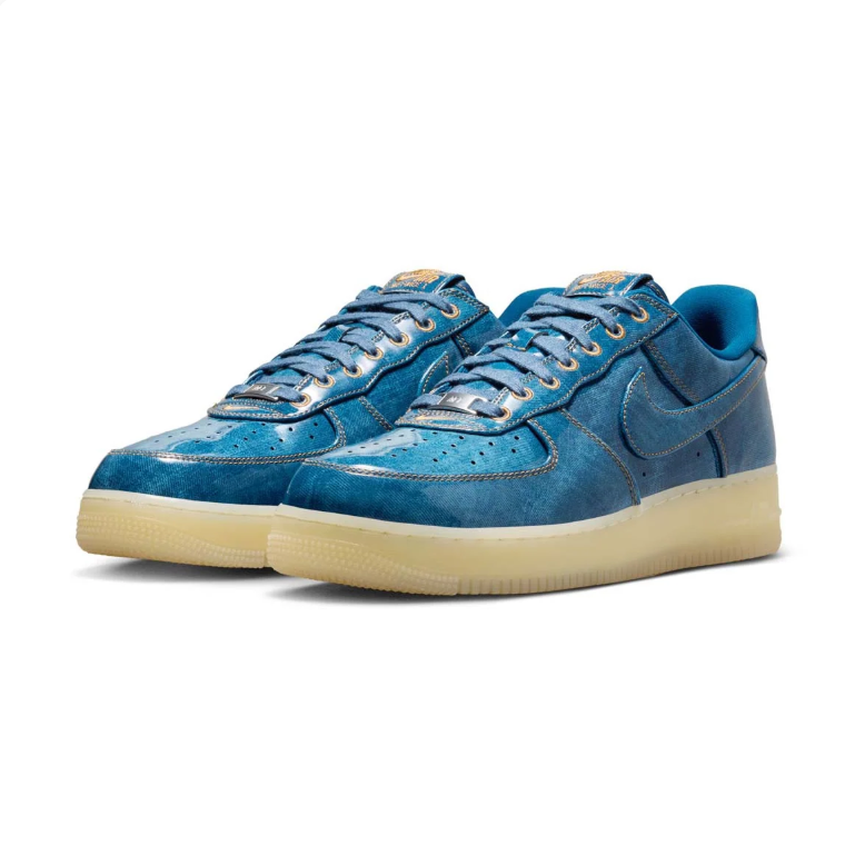 Nike Air Force 1 Low Sneakers - Washed Blue & Cream