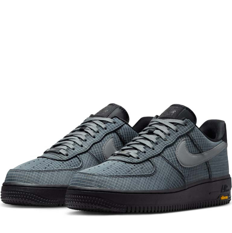 Nike Air Force 1 Low Sneakers - Grey-Green Grid & Black