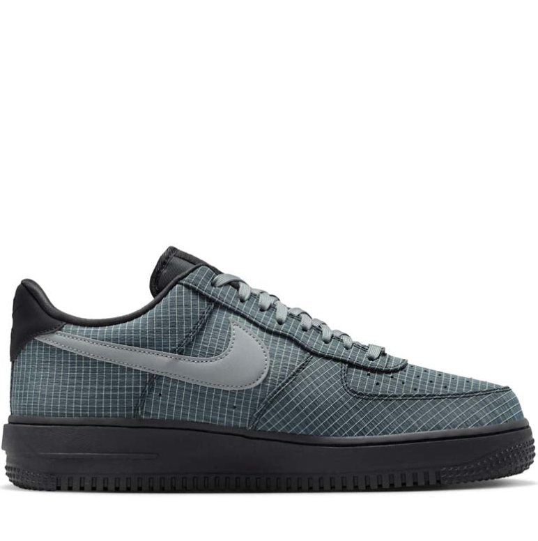 Nike Air Force 1 Low Sneakers - Grey-Green Grid & Black