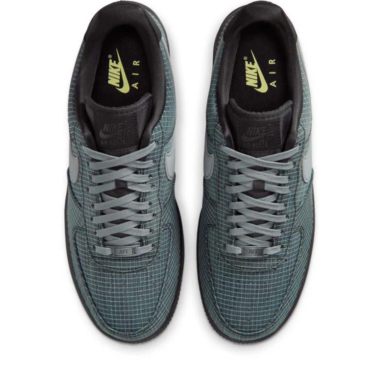 Nike Air Force 1 Low Sneakers - Grey-Green Grid & Black
