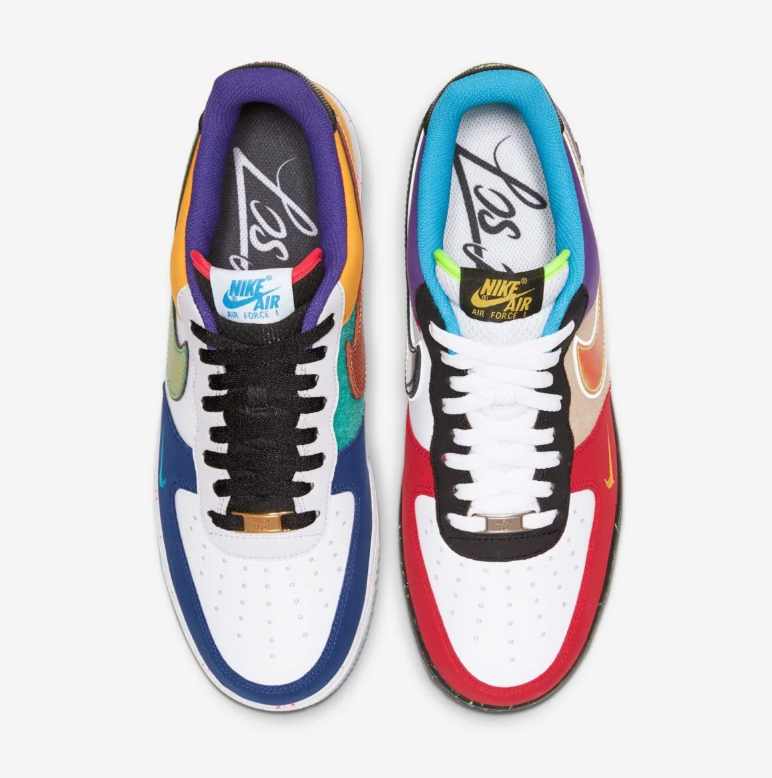 Nike Air Force 1 Low Sneakers - Multicolor Los Angeles Mismatched Design