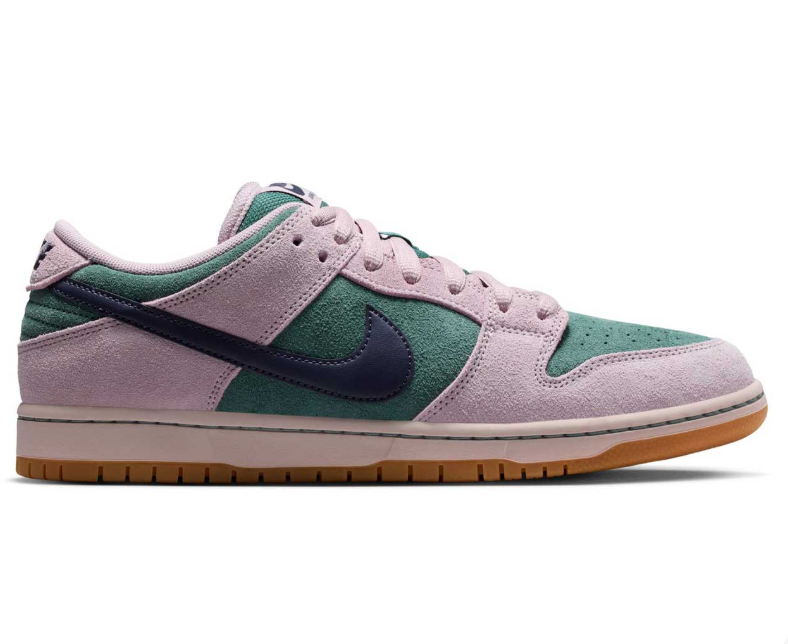 Nike SB Dunk Low Pro Sneakers - Pink & Teal with Gum Sole
