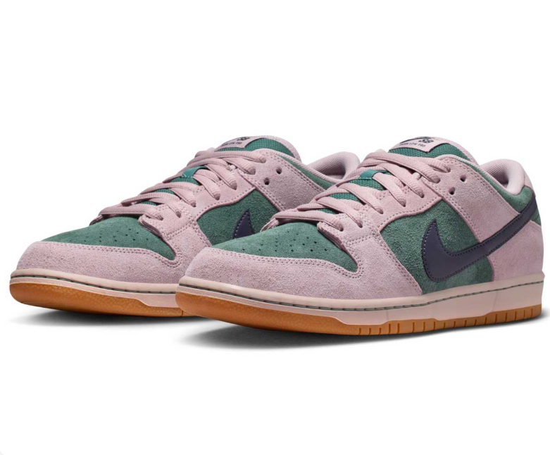 Nike SB Dunk Low Pro Sneakers - Pink & Teal with Gum Sole