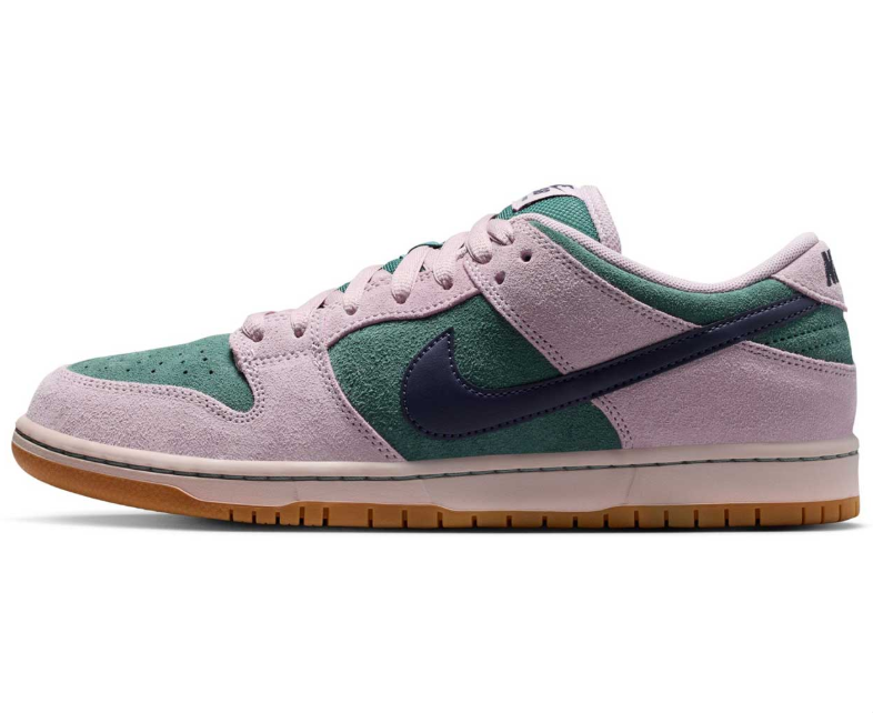 Nike SB Dunk Low Pro Sneakers - Pink & Teal with Gum Sole