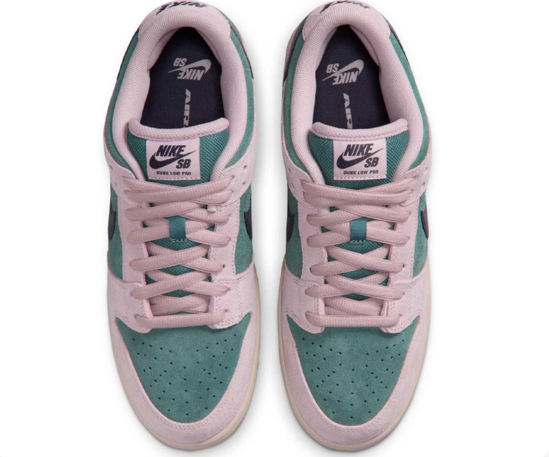 Nike SB Dunk Low Pro Sneakers - Pink & Teal with Gum Sole