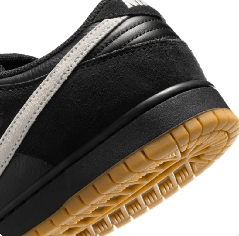 Nike SB Dunk Low Sneakers - Black & White with Gum Sole