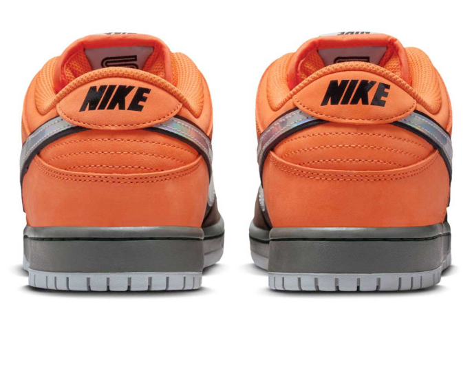 Nike SB Dunk Low Pro Sneakers - Brown & Orange with Iridescent Swoosh