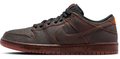Nike SB Dunk Low Sneakers - Dark Brown with Orange Accents