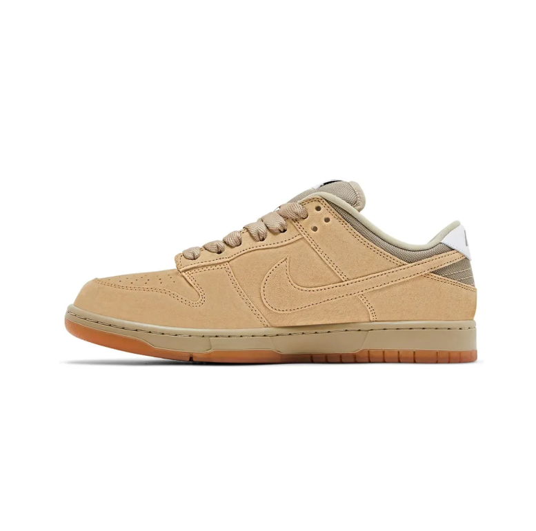 Nike Dunk Low Sneakers - Tan & Khaki with Gum Sole