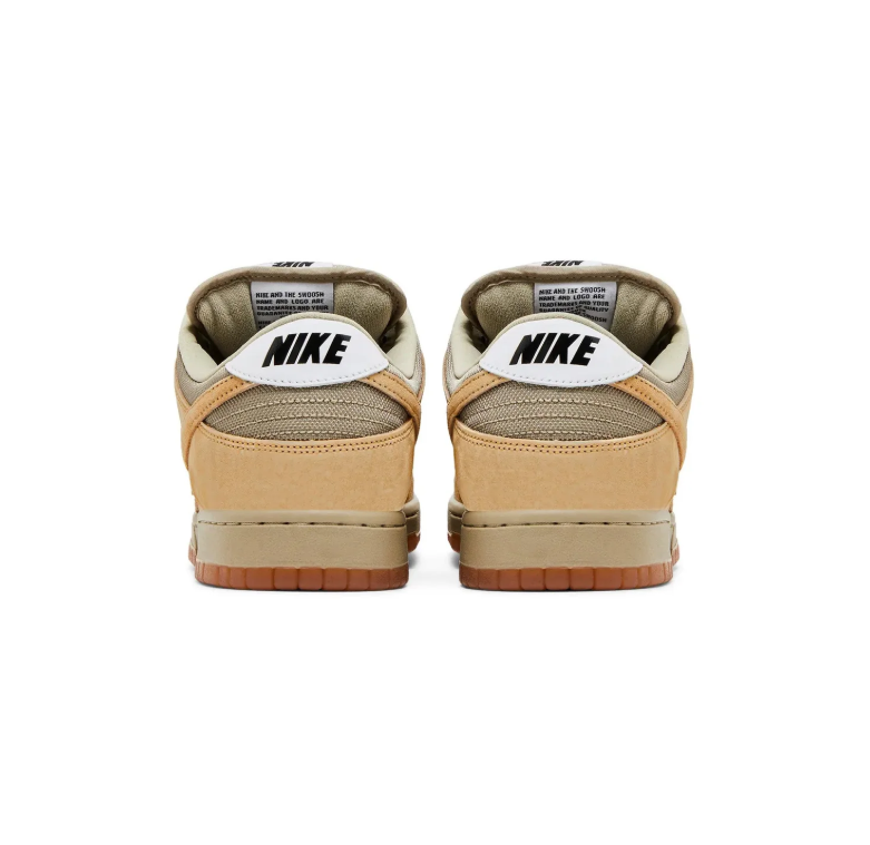 Nike Dunk Low Sneakers - Tan & Khaki with Gum Sole