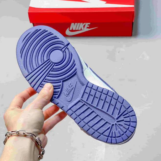 Nike Dunk Low Sneakers - White & Violet Blue