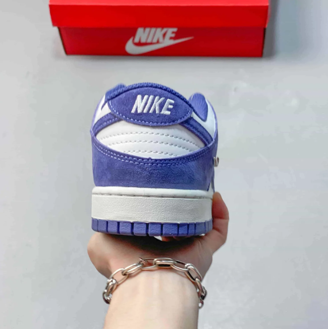 Nike Dunk Low Sneakers - White & Violet Blue