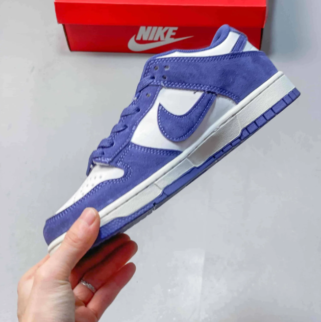 Nike Dunk Low Sneakers - White & Violet Blue