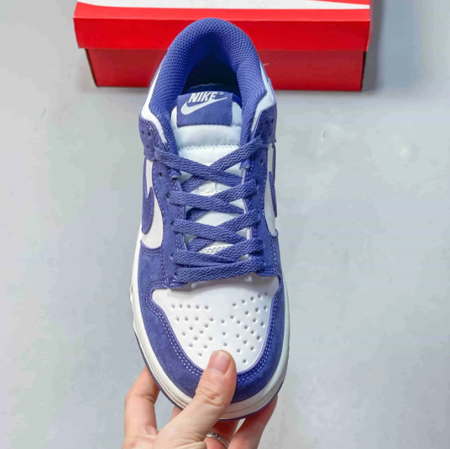 Nike Dunk Low Sneakers - White & Violet Blue