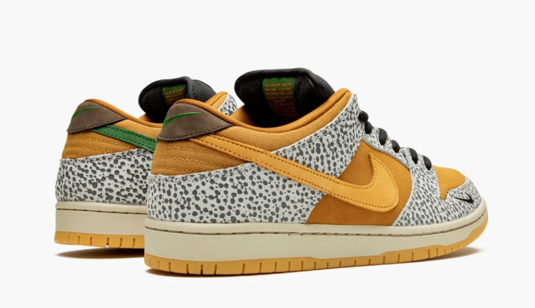Nike Dunk Low Sneakers - Golden Yellow with Spotted Overlays