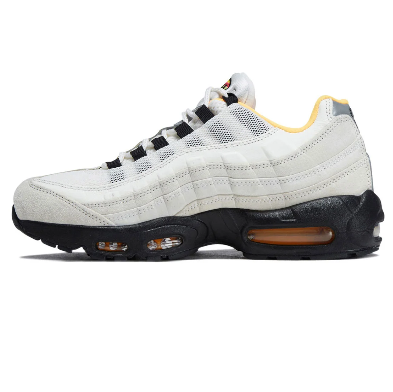 Nike Air Max 95 Sneakers - White & Black with Yellow Accents