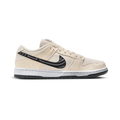 Nike SB Dunk Low Pro Sneakers - Cream & Black with Graphic Swoosh