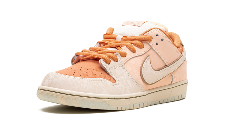 Nike Dunk Low Sneakers - Peach & Cream with Olive Heel Tabs