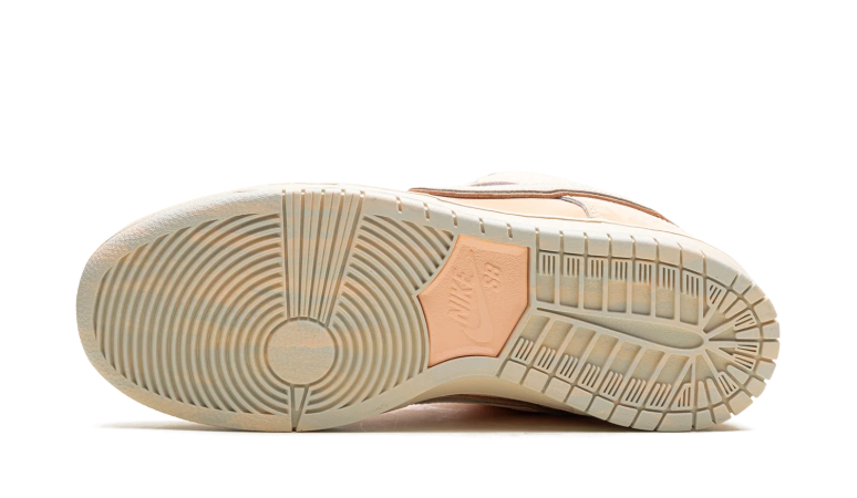 Nike Dunk Low Sneakers - Peach & Cream with Olive Heel Tabs