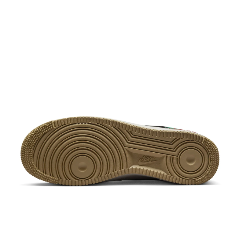 Nike Air Force 1 Low Sneakers - Cream & Green Plaid with Gum Sole