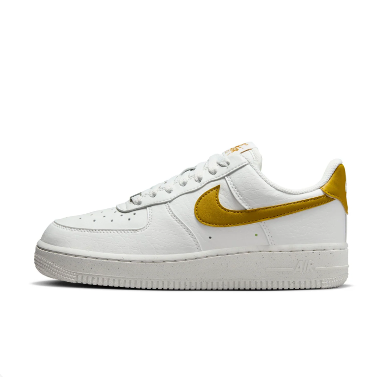 Nike Air Force 1 Low Sneakers - White & Mustard Gold
