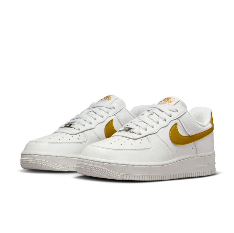 Nike Air Force 1 Low Sneakers - White & Mustard Gold